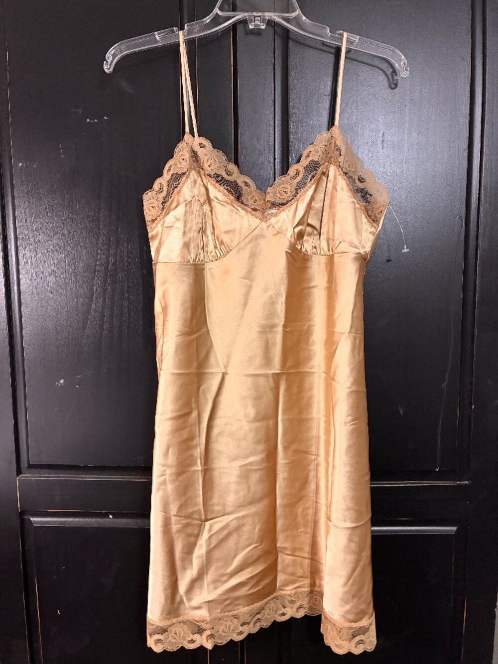 New Trina Turk silk Lace slip dress Camisole Sleep Nude Color Size Medium